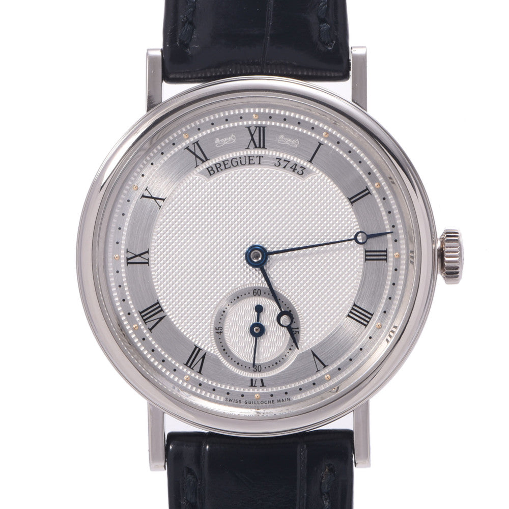 【お歳暮】BREGUET ブレゲ クラシックツインバレル 5907/BB/12/984 ボーイズ WG/革 腕時計 手巻き シルバー文字盤 Aランク 中古 _画像1