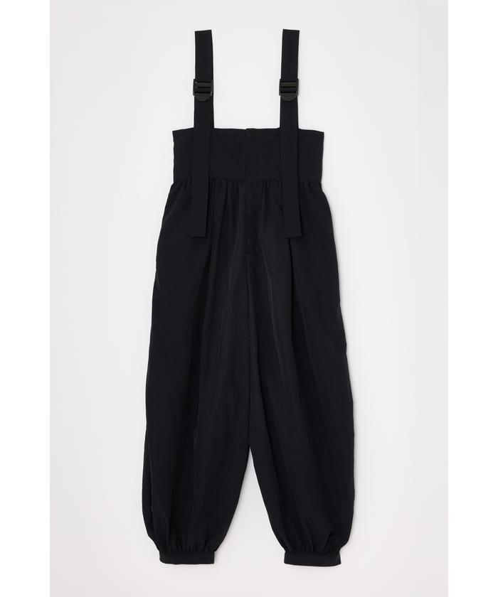 ヘリンドットサイ/Balloon hem suspender pants