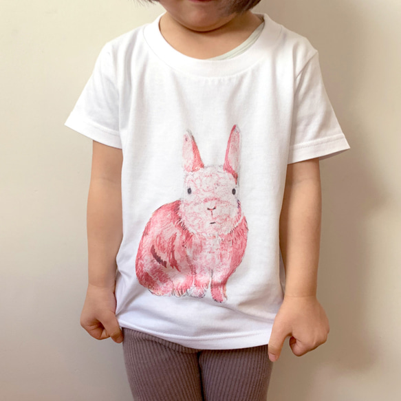 子ども　動物うさぎTシャツ