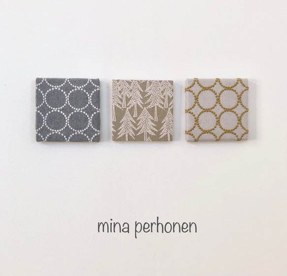 mina perhonen  ミナペルホネン  ファブリックパネル 3点セット ハンドメイド