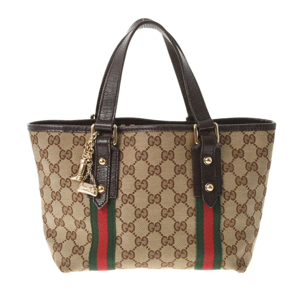 GUCCI グッチ ミニトート  ベージュ/ブラウン ゴールド金具 139261 レディース GGキャンバス ハンドバッグ Bランク 中古 