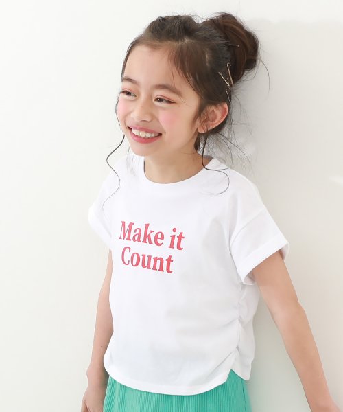 サイドギャザー 半袖Tシャツ 子供服 キッズ 女の子 トップス 半袖Tシャツ Tシャツ