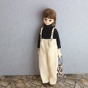 リカちゃん服　ハイウエストサロペット