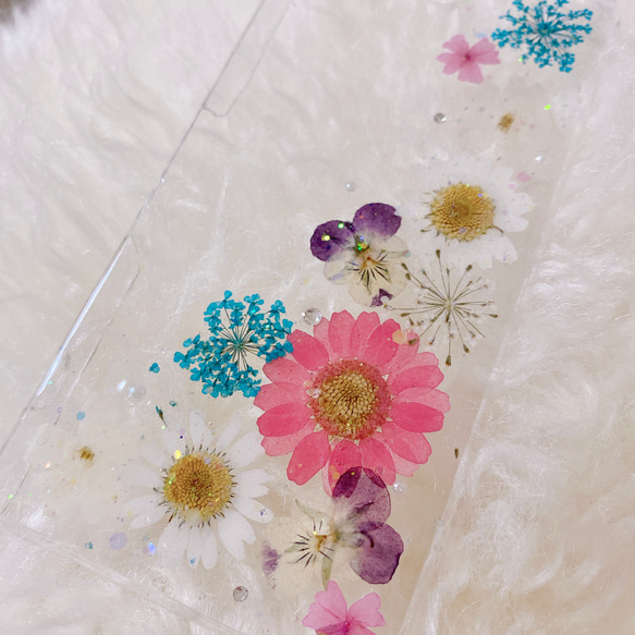 【全機種対応】押し花スマホカバー♡ハードケース♡iPhone，Xperia，GALAXYらくらくフォンなど全て