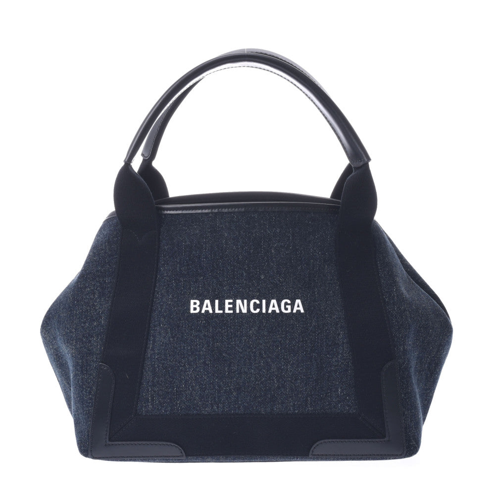 BALENCIAGA バレンシアガ ネイビーカバS ネイビー/黒 ユニセックス キャンバス/レザー ハンドバッグ ABランク 中古 