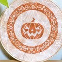 ハロウィン雑貨????刺繍　壁飾りタペストリー????光るカボチャ