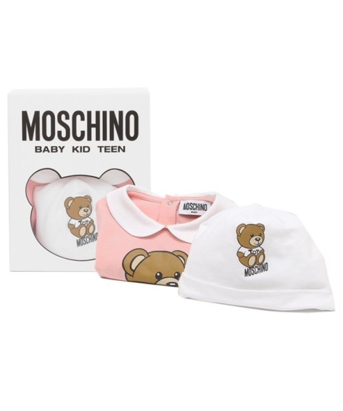 モスキーノ ロンパース 帽子 ギフトセット テディベア ピンク キッズ MOSCHINO MUY056－LBA10 50209