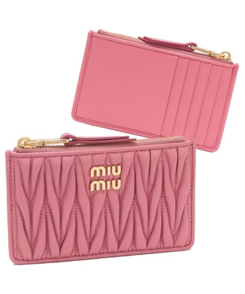 ミュウミュウ フラグメントケース カードケース マテラッセ ミニ財布 コインケース ピンク レディース MIU MIU 5MB060 2FPP F0638