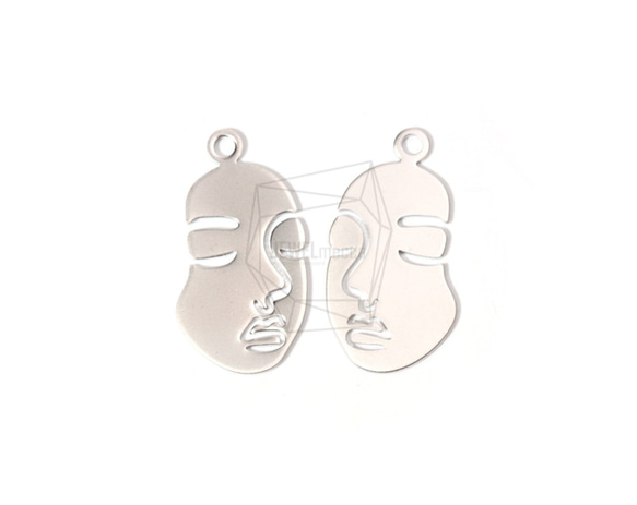 PDT-1587-MR【2個入り】フェースペンダント,Face Pendant/20mm X 32mm