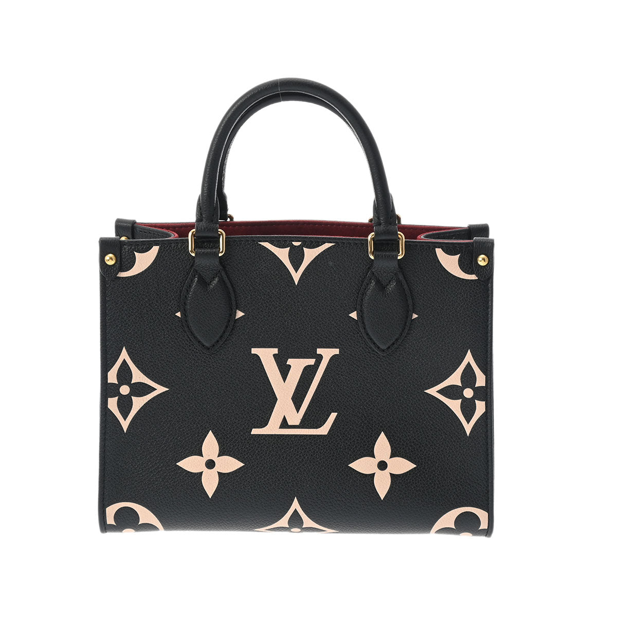 LOUIS VUITTON ルイヴィトン モノグラムアンプラント オンザゴー PM 2WAY 黒/ベージュ M45659 レディース レザー ハンドバッグ Aランク 中古 