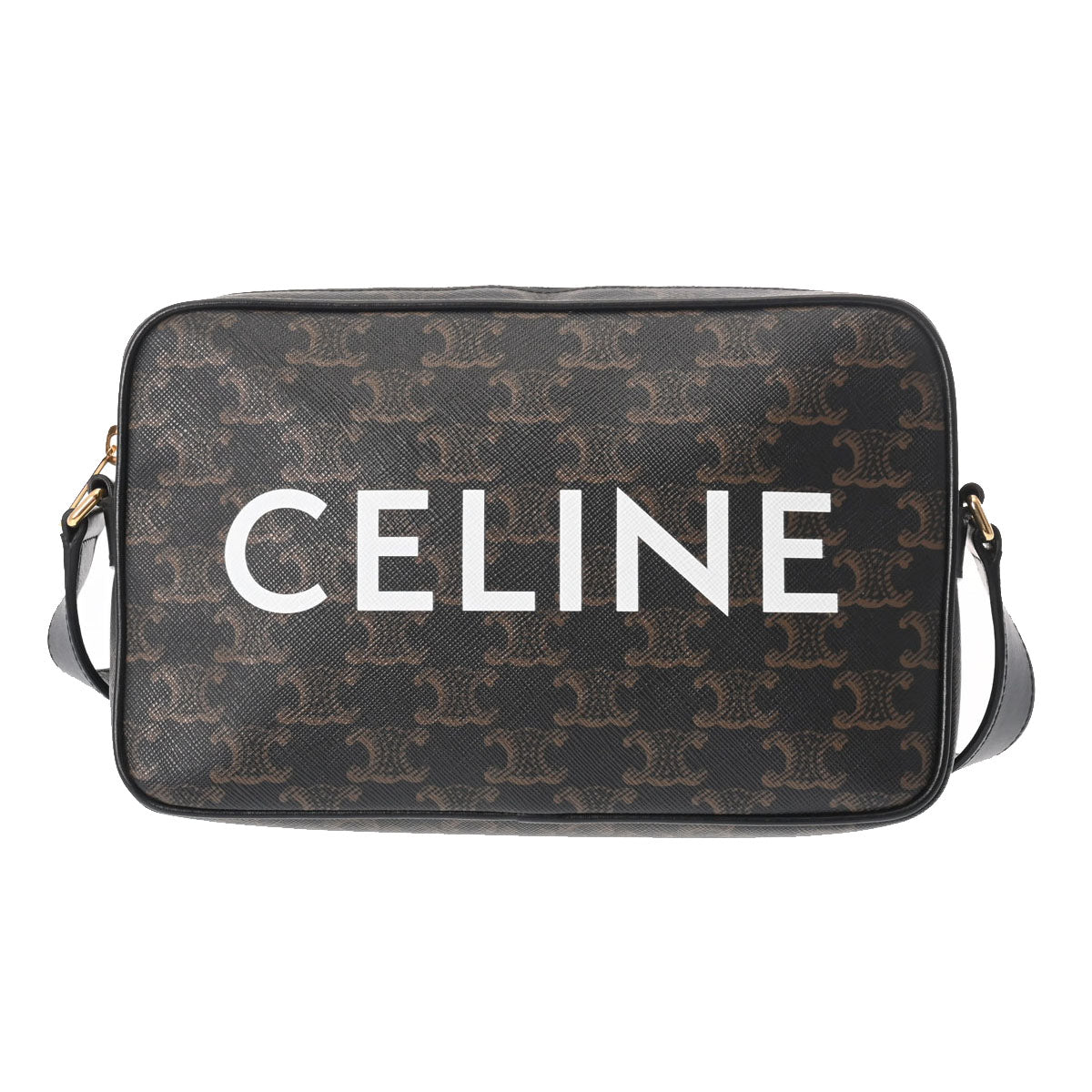 CELINE セリーヌ ミディアム メッセンジャーバッグ ブラウン レディース トリオンフキャンバス ショルダーバッグ Aランク 中古 