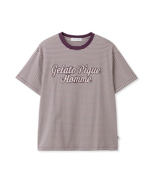 GELATO PIQUE HOMME/【HOMME】チェーンステッチロゴボーダーTシャツ