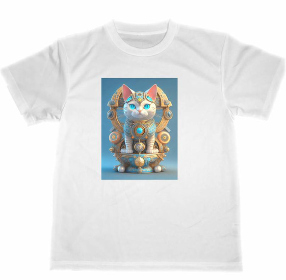 猫　ドライ　Tシャツ　ネコ　近未来　置物　イラスト　機械　グッズ