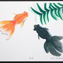 絵ポストカードNo.44「金魚」【選べる3枚】