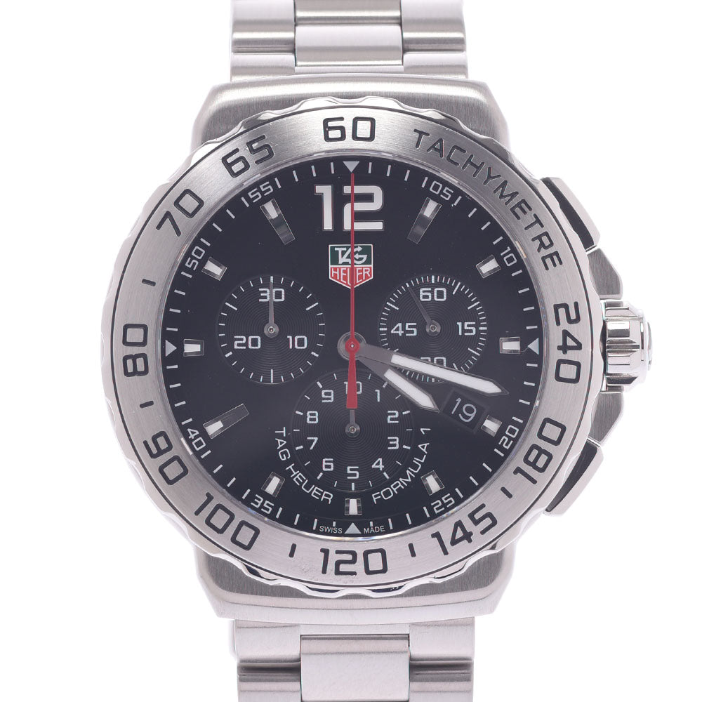 TAG HEUER タグホイヤー フォーミュラ1 クロノグラフ CAU1112.BA0858 メンズ SS 腕時計 クオーツ 黒文字盤 Aランク 中古 