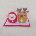 クリスマス飾り　ころりんぶたちゃんサンタとトナカイ