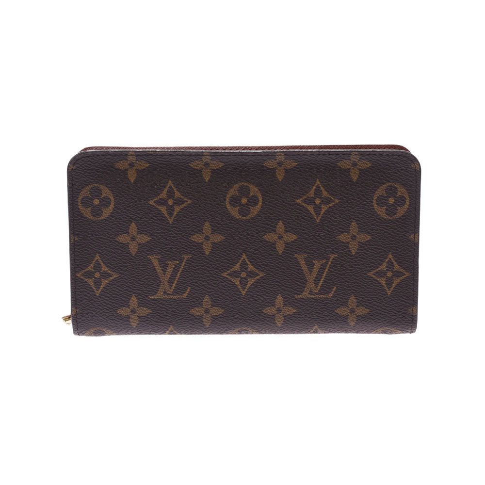 LOUIS VUITTON ルイヴィトン モノグラム ポルトモネジップ ブラウン M61727 ユニセックス モノグラムキャンバス 三つ折り財布 新同 中古 