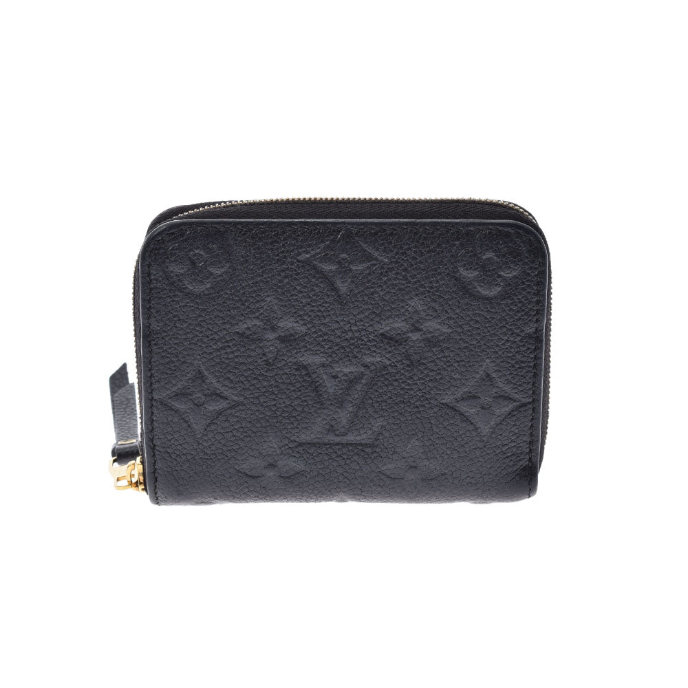 LOUIS VUITTON ルイヴィトン モノグラム アンプラント ジッピーコインパース 黒 M60574 ユニセックス レザー コインケース Bランク 中古 