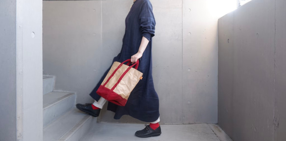 コメカミフクロ TATE TOTE(タテトート) Msize -深赤-