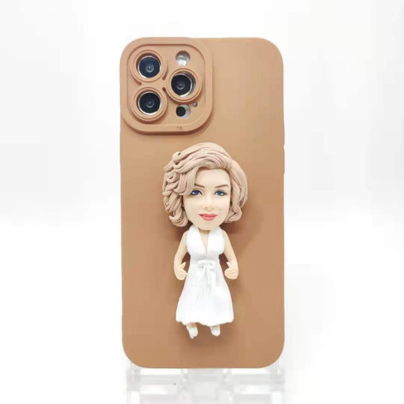 全機種対応 お写真入から 3D 肖像画 似顔絵 人形 iPhone 15 promaxケース Androidスマホケース