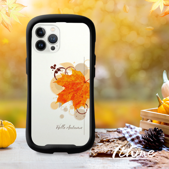 グリップ / Autumn ★ 名入れ可【スマホケース・耐衝撃グリップ iphone カバー・秋 紅葉 楓】