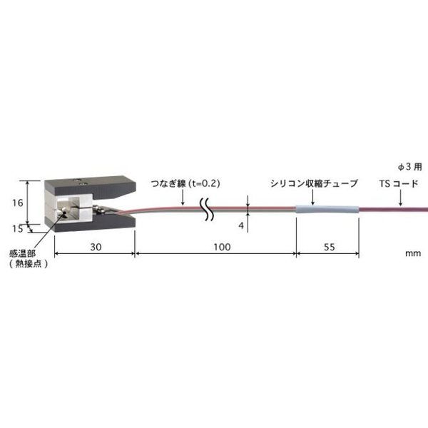 ヒートパイプ用温度センサ ー50~300°C タイプK 3φmm 【VAー03Kー01ーTS1ーASP】 VA-03K-01-TS1-ASP（直送品）