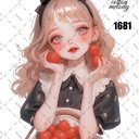 original sticker « no.1681 »     //     人物ステッカー オリジナルステッカー オリジナル人物ステッカー ステッカー cotton melody