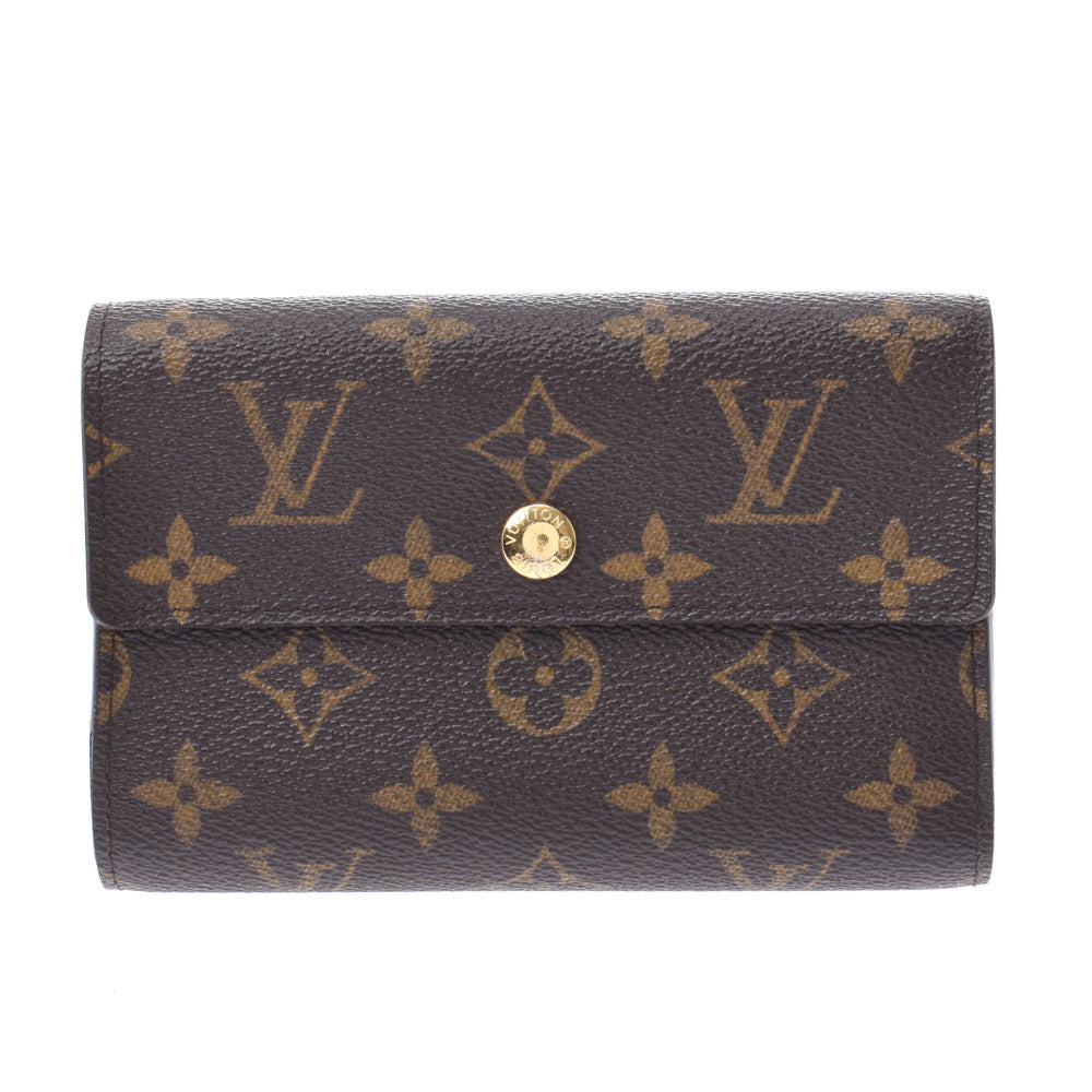 LOUIS VUITTON ルイヴィトン モノグラム ポルトフォイユ アレクサンドラ ブラウン M60047 ユニセックス モノグラムキャンバス 三つ折り財布 ABランク 中古 