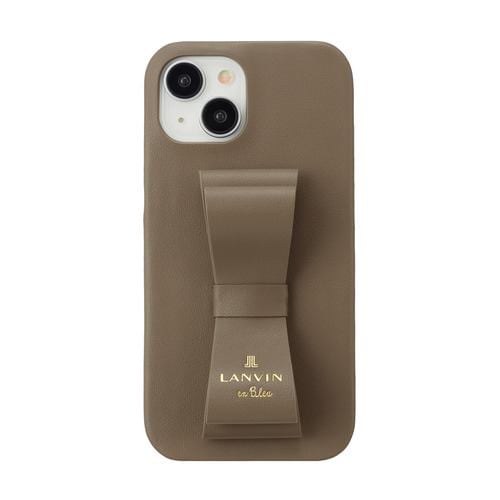 LANVIN en Bleu Slim Wrap Case Stand & Ring Ribbon for iPhone 15 [ Greige ] LBGRISRIP2361 グレージュ