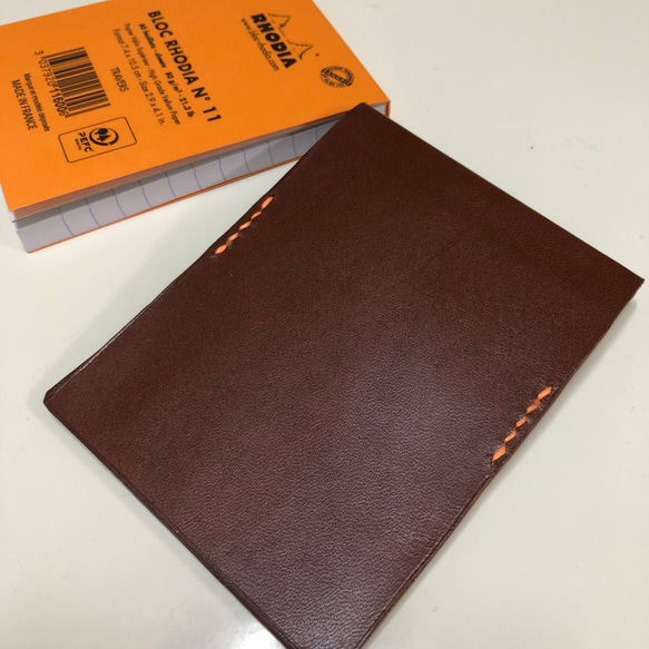 ロディア(RHODIA)No.11用。本革(ヌメ革)メモ帳カバー【送料無料】