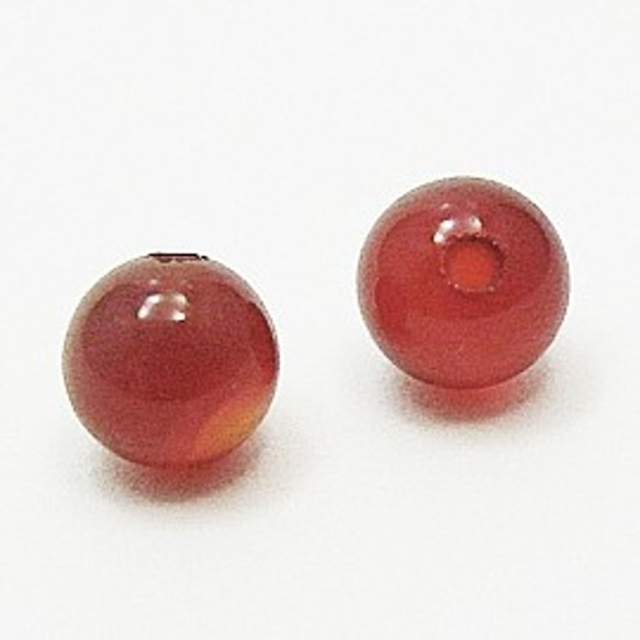 天然石パーツ　カーネリアン(red agate)　片穴天然石パーツ6mm（10個セット）　oa-6-hf