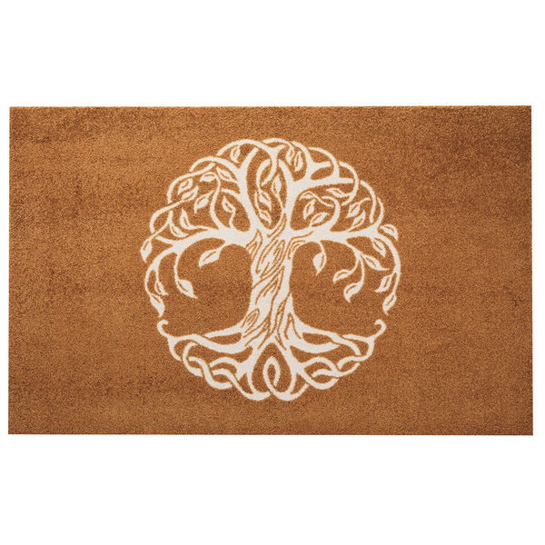 wash+dry 薄型で丈夫な洗える玄関マット Tree of Life Brown 75 x 120 cm AB00452 1枚（直送品）