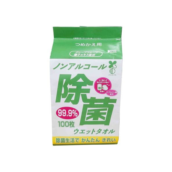 コーヨー化成 ノンアルコール除菌ウエットタオル 詰替用 100枚 F043717