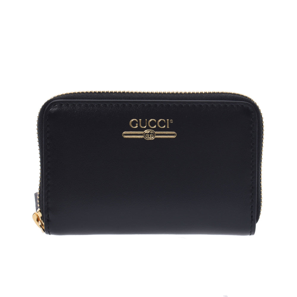 GUCCI グッチ 小銭入れ 黒 ゴールド金具 547597 ユニセックス レザー コインケース 未使用 