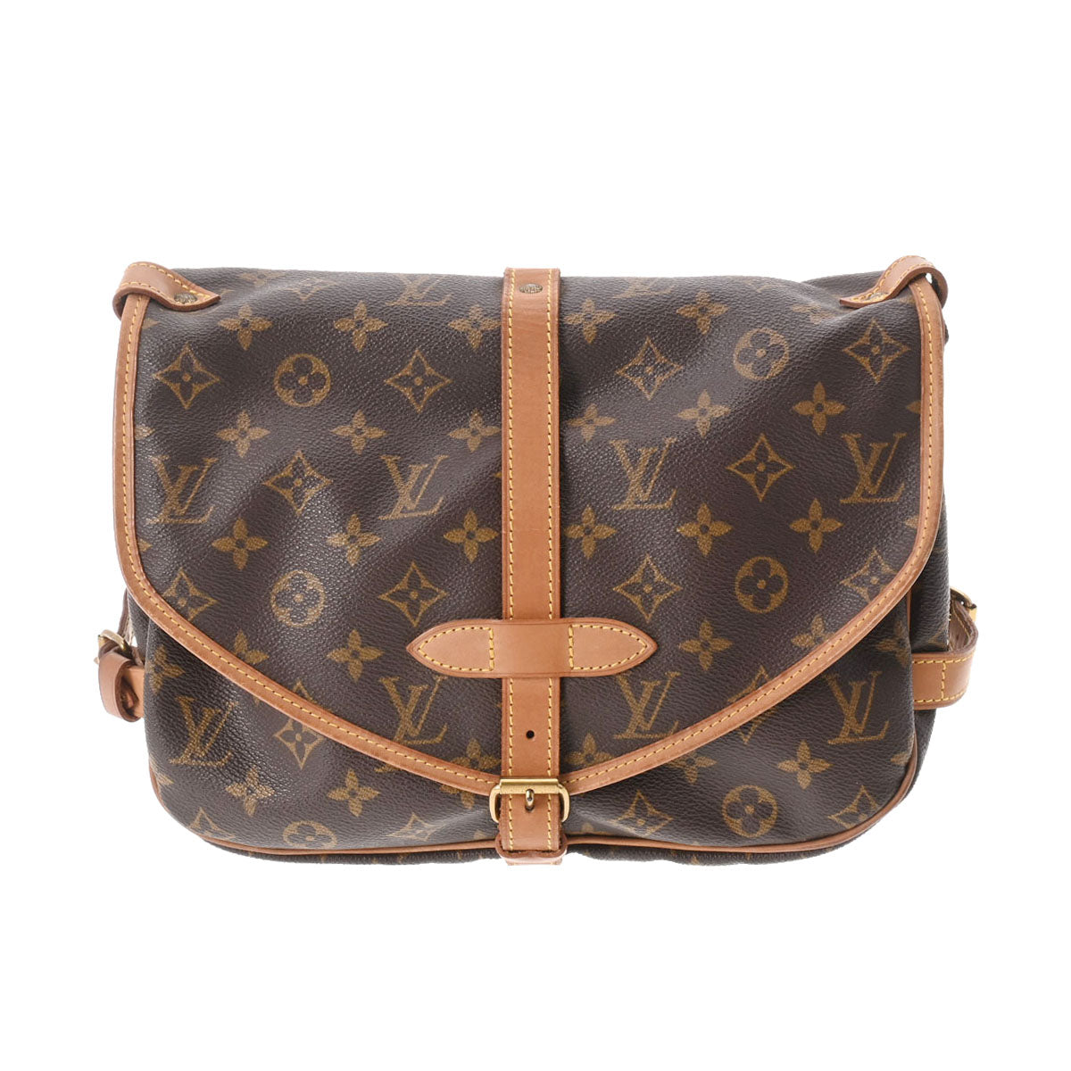 LOUIS VUITTON ルイヴィトン モノグラム ソミュール 30 ブラウン M42256 レディース モノグラムキャンバス ショルダーバッグ Bランク 中古 