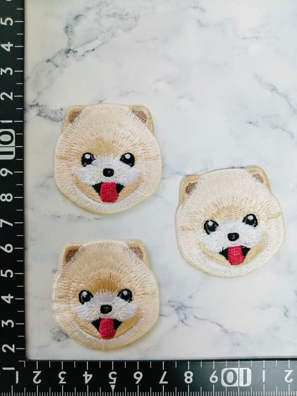 3枚入　犬　ワンちゃん刺繍アイロンワッペン　3枚セット