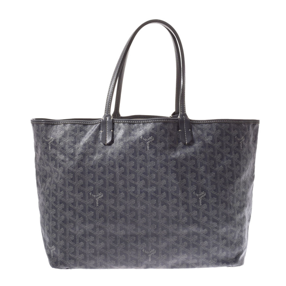 GOYARD ゴヤールサンルイPM  グレー ユニセックス PVC/レザー トートバッグ  中古