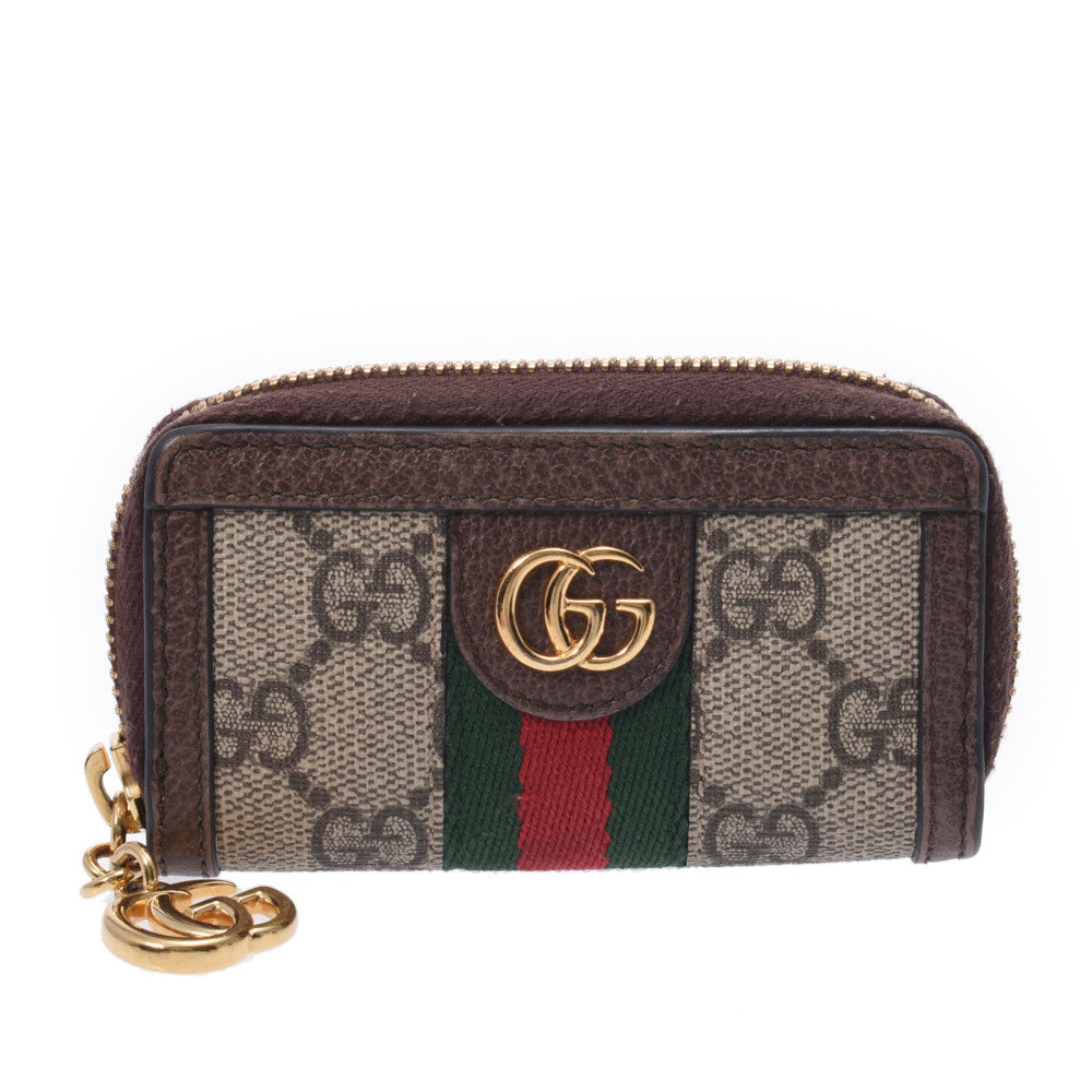 GUCCI グッチ オフィディア グレージュ系 523157 ユニセックス GGスプリームキャンバス コインケース Bランク 中古 