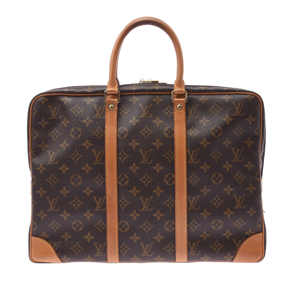 LOUIS VUITTON ルイヴィトン モノグラム ポルトドキュマン ヴォワヤージュ ブラウン M53361 メンズ モノグラムキャンバス ビジネスバッグ Bランク 中古 