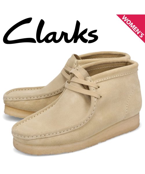 クラークス Clarks ワラビー ブーツ レディース スエード WALLABEE BOOTS ベージュ 26155520