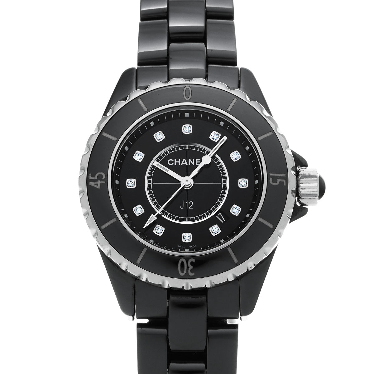 CHANEL シャネル J12 33mm 12Pダイヤ H1625 レディース 腕時計 Aランク 中古 