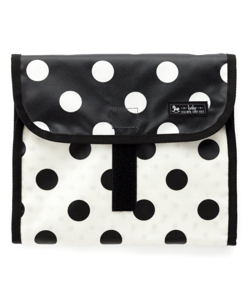 おむつポーチ　クラッチタイプ　polkadotlarge(broadcloth・black)