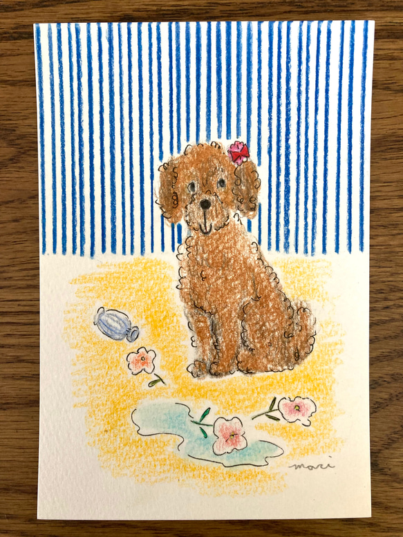 【わらってごまかす犬】　原画　額入り