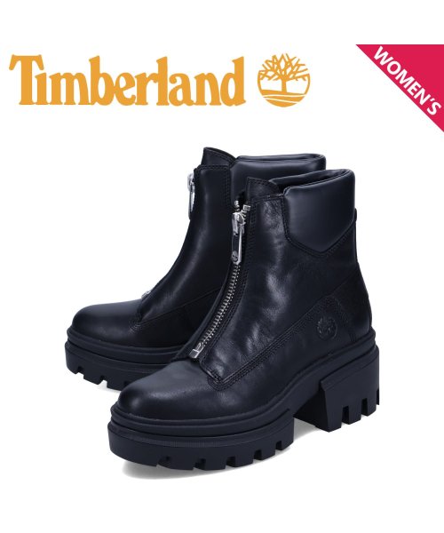 ティンバーランド Timberland ブーツ エヴァーリー フロントジップ レディース 厚底 EVERLEIGH FRONT ZIP BOOT ブラック 黒