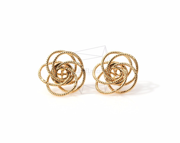 ERG-270-MG【2個入り】ワイヤーローズピアス,Wire Rose Ear Post/ 19mm x 19mm