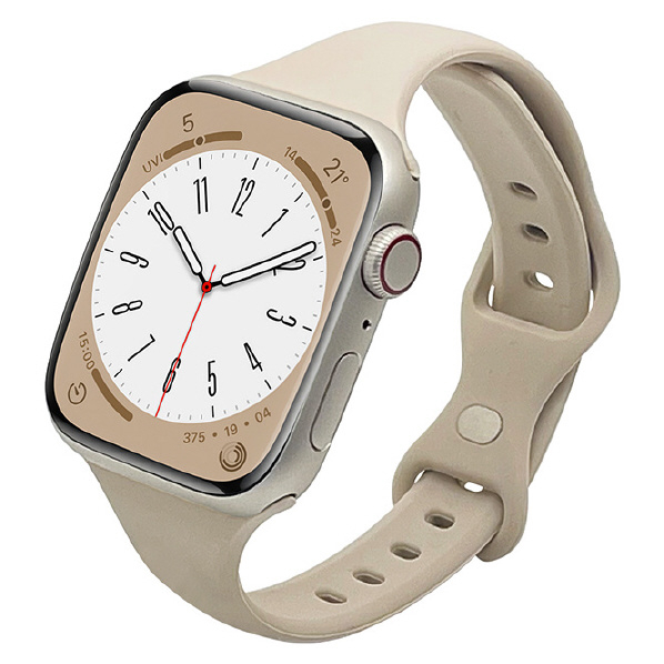 ラスタバナナ Apple Watch Ultra/Series 8/7/6/5/4/3/SE(第2世代)/SE [49/45/44/42mm]用シリコンスタンダードバンドSlim ベージュ RBAWSS7454BE