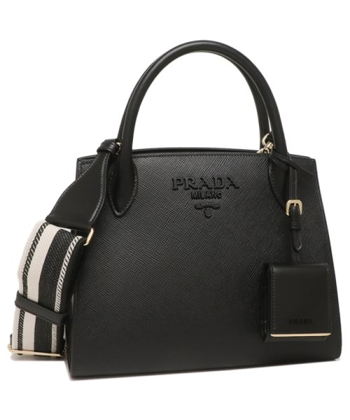 プラダ ハンドバッグ ショルダーバッグ モノクローム Sサイズ ブラック レディース PRADA 1BA156 1BA156 3OO F0002