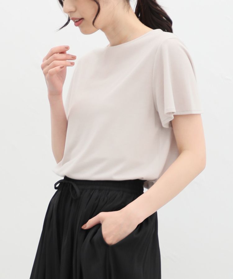 ハニーズ/汗ジミ軽減フレア袖Ｔ Tシャツ カットソー 半袖 汗じみ 防止 服 目立たない 夏