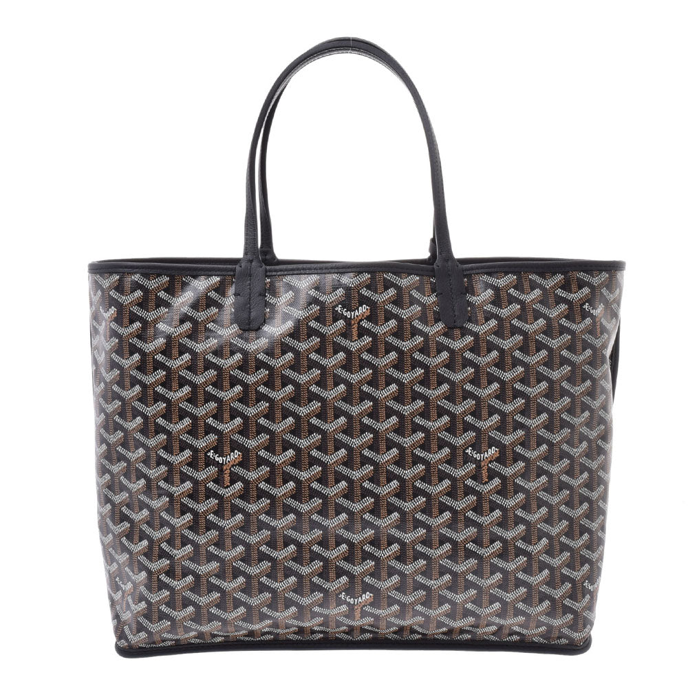 GOYARD ゴヤール アンジュPM リバーシブル ヘリンボーン柄/黒 ユニセックス PVC/レザー トートバッグ 新同 中古 