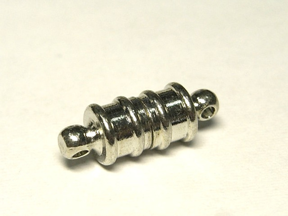 マグネットクラスプ ライン ロジウム 約17×6mm 【10個セット販売】6000507